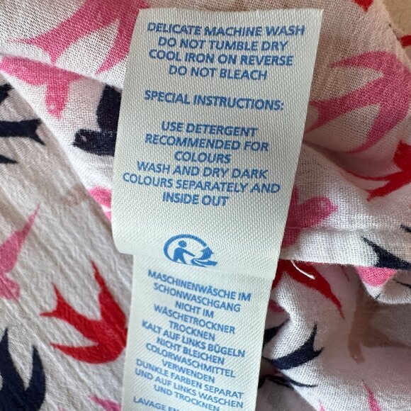 Boden Womens 14 Top Birds Dove Print Multicolor Peasant Lightweight Boho - Picture 11 of 11